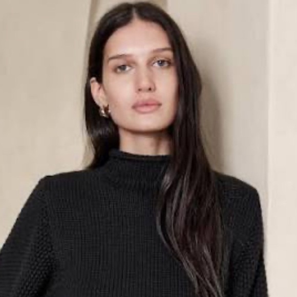 NWT Banana Republic Ilona Cotton-Wool Black Sweater Size XL (#817545) - Picture 3 of 7